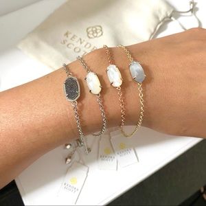 NWT Kendra Scott 14k gold mother of pearl adjustable bracelet